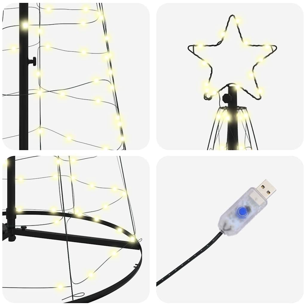 LED Christmas Tree Warm White 100 x 100 x 250 cm Iron