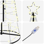 LED Christmas Tree Warm White 100 x 100 x 250 cm Iron