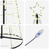 LED Christmas Tree Warm White 100 x 100 x 250 cm Iron - Rear View