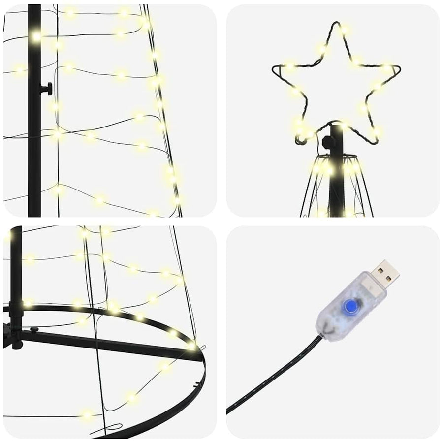 LED Christmas Tree Warm White 100 x 100 x 250 cm Iron