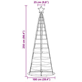 LED Christmas Tree Warm White 100 x 100 x 250 cm Iron - Extra Image
