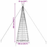 LED Christmas Tree Warm White 138 x 138 x 400 cm Iron