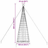 LED Christmas Tree Warm White 138 x 138 x 400 cm Iron - Extra Image