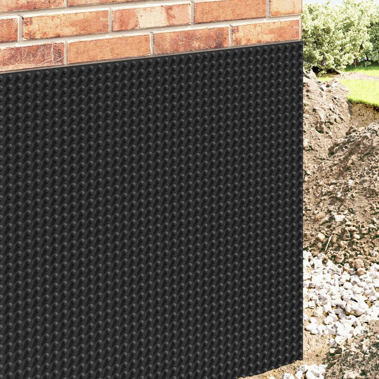 Dimpled Drainage Sheet Black 0.5 x 20 m HDPE