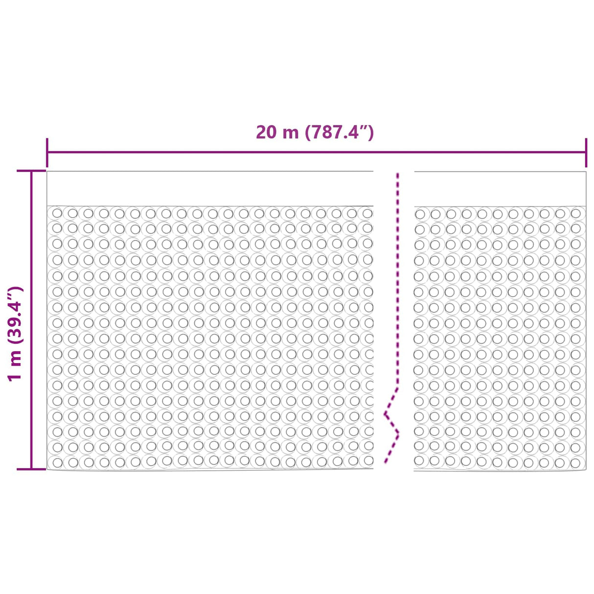 Dimpled Drainage Sheet Black 1 x 20 m HDPE