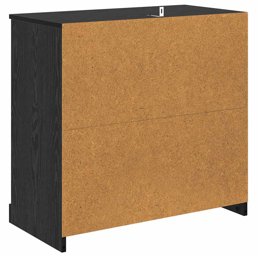 Sideboards 2 pcs Black Oak 70 x 35,5 x 67,5 cm Engineered Wood