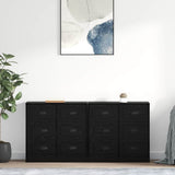 Sideboards 2 pcs Black Oak 70 x 35,5 x 67,5 cm Engineered Wood