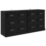 Sideboards 2 pcs Black Oak 70 x 35,5 x 67,5 cm Engineered Wood