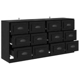 Sideboards 2 pcs Black Oak 70 x 35,5 x 67,5 cm Engineered Wood - Rear View