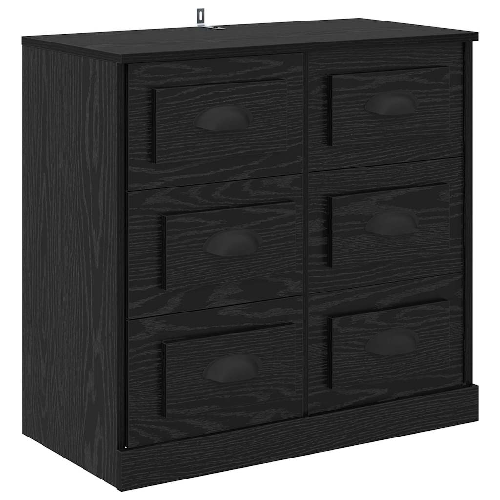 Sideboards 2 pcs Black Oak 70 x 35,5 x 67,5 cm Engineered Wood
