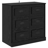 Sideboards 2 pcs Black Oak 70 x 35,5 x 67,5 cm Engineered Wood - Close-Up Angle