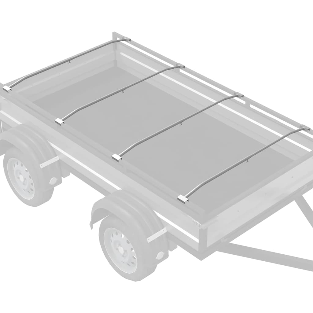 Tarpaulin Bracket for Trailers 4 pcs Silver 100-145 cm Aluminum