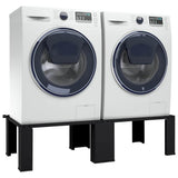 Washing Machine Pedestal 2 pcs Black 127 x 54.5 x 32.5 cm Steel - Front View
