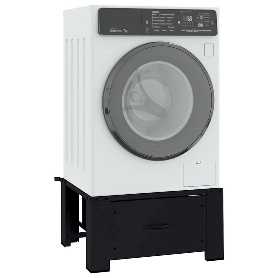 Washing Machine Pedestal Black 64 x 55 x 32.5 cm Steel
