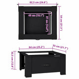 Washing Machine Pedestal Black 64 x 55 x 32.5 cm Steel - Extra Image