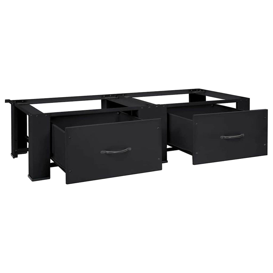 Washing Machine Pedestal 2 pcs Black 127 x 54.5 x 32.5 cm Steel