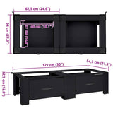 Washing Machine Pedestal 2 pcs Black 127 x 54.5 x 32.5 cm Steel - Extra Image