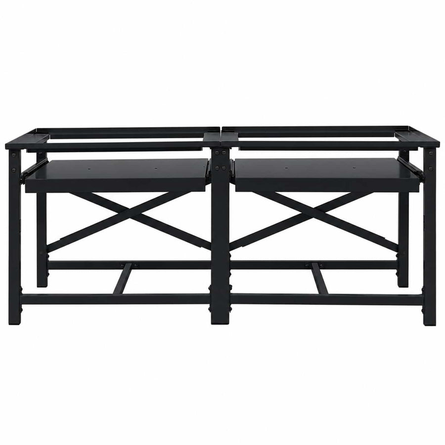 Washing Machine Pedestal 2 pcs Black 120 x 56 x 52 cm Steel