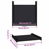 Washing Machine Intermediate Shelf Black 60 x 60 x 8 cm Steel