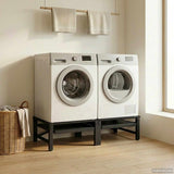Washing Machine Pedestal 2 pcs Black 124.5 x 61.5 x 32.5 cm