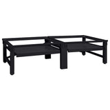 Washing Machine Pedestal 2 pcs Black 124.5 x 61.5 x 32.5 cm - Front View