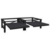 Washing Machine Pedestal 2 pcs Black 124.5 x 61.5 x 32.5 cm - Side View