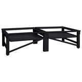 Washing Machine Pedestal 2 pcs Black 124.5 x 61.5 x 32.5 cm - Rear View