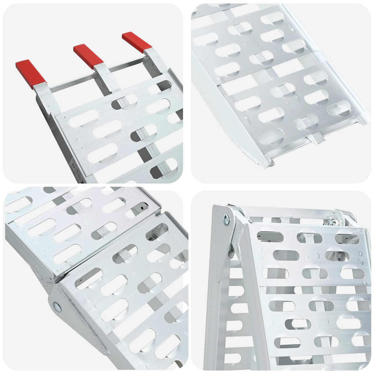 Foldable Motorcycle Ramp 340 kg per ramp 2 pcs Silver Aluminium