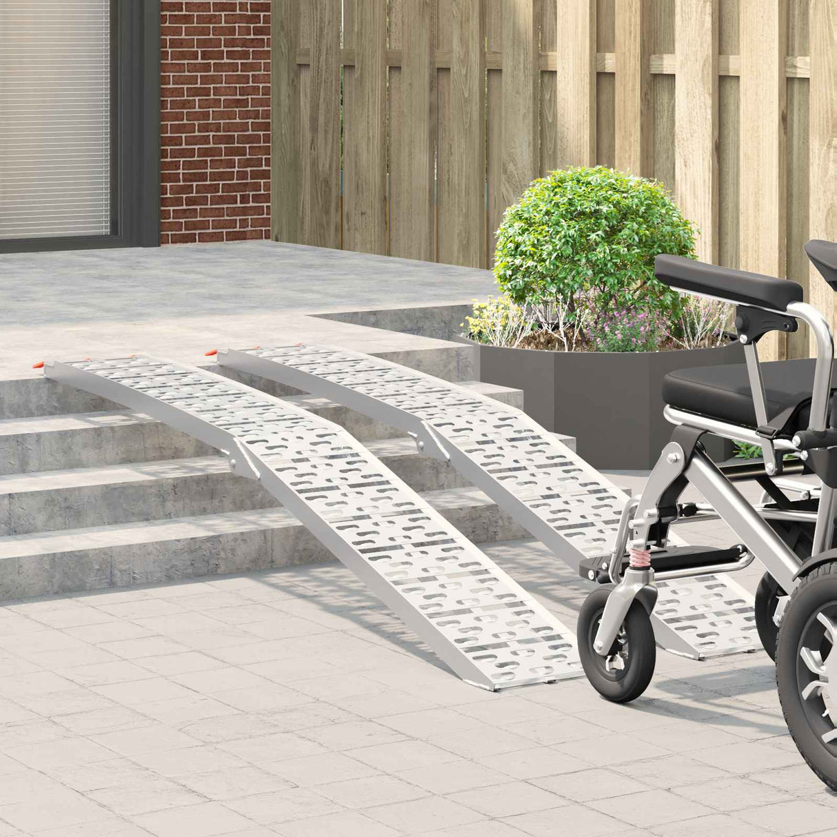 Foldable Motorcycle Ramp 340 kg per ramp 2 pcs Silver Aluminium
