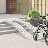 Foldable Motorcycle Ramp 340 kg per ramp 2 pcs Silver Aluminium - Side View