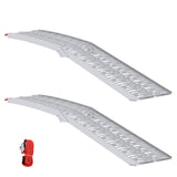 Foldable Motorcycle Ramp 340 kg per ramp 2 pcs Silver Aluminium - Front View