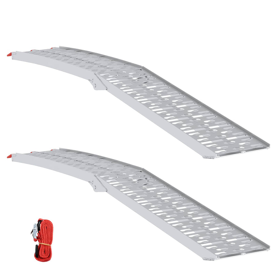 Foldable Motorcycle Ramp 340 kg per ramp 2 pcs Silver Aluminium