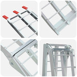 Motorcycle Ramp Folding Silver 180 x 28 x 5 cm Aluminium - Extra Image