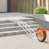 Motorcycle Ramp Folding Silver 180 x 28 x 5 cm Aluminium - Side View