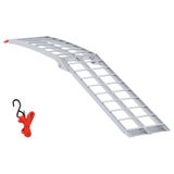 Motorcycle Ramp Folding Silver 180 x 28 x 5 cm Aluminium - Front View