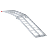 Motorcycle Ramp Folding Silver 180 x 28 x 5 cm Aluminium - Top-Down View