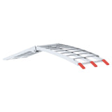 Motorcycle Ramp Folding Silver 180 x 28 x 5 cm Aluminium - Close-Up Angle