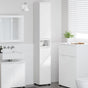 Bathroom Cabinet White 30.5 x 30 x 195 cm Engineered Wood