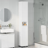 Bathroom Cabinet White 30.5 x 30 x 195 cm Engineered Wood - Top-Down View