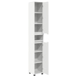 Bathroom Cabinet White 30.5 x 30 x 195 cm Engineered Wood - 45-Degree Angle