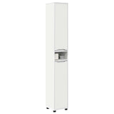 Bathroom Cabinet White 30.5 x 30 x 195 cm Engineered Wood - Side View