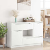 Sideboard with Drawer White 100 by 30 by 65.6 Engineered Wood - Top-Down View