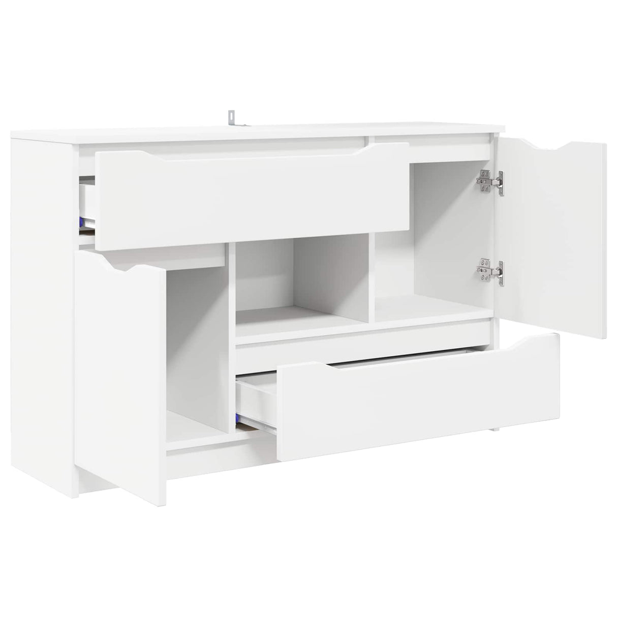 Sideboard with Drawer White 100 by 30 by 65.6 Engineered Wood