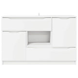 Sideboard with Drawer White 100 by 30 by 65.6 Engineered Wood - Rear View