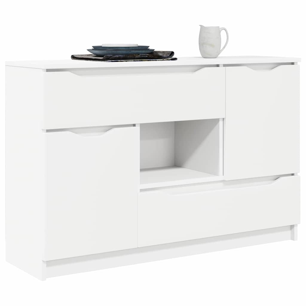 Sideboard with Drawer White 100 by 30 by 65.6 Engineered Wood