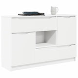 Sideboard with Drawer White 100 by 30 by 65.6 Engineered Wood - Side View