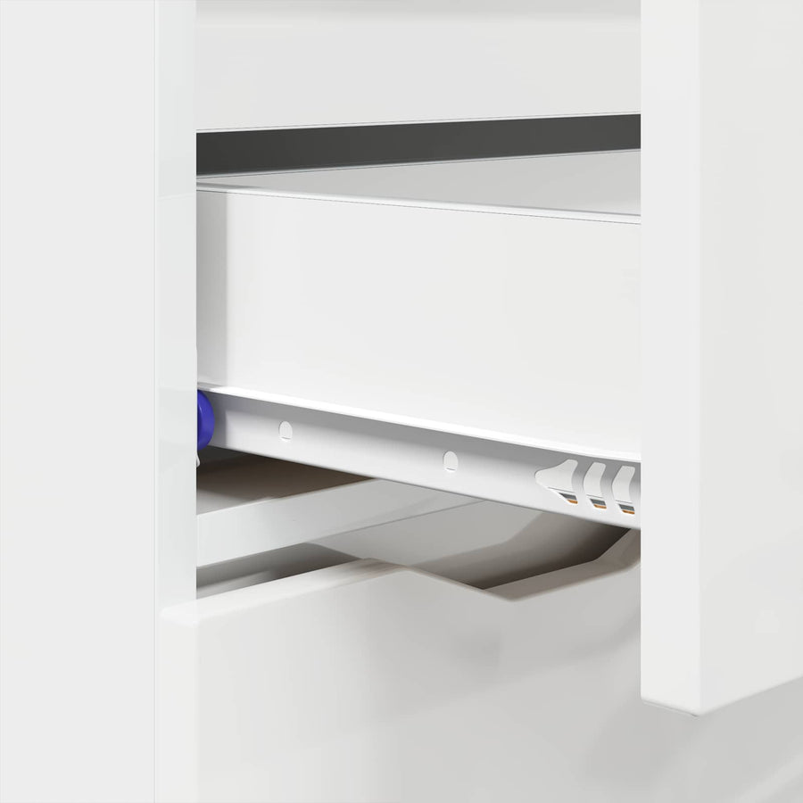 Sideboard High Gloss White 100 by 30 by 65.6 Engineered Wood