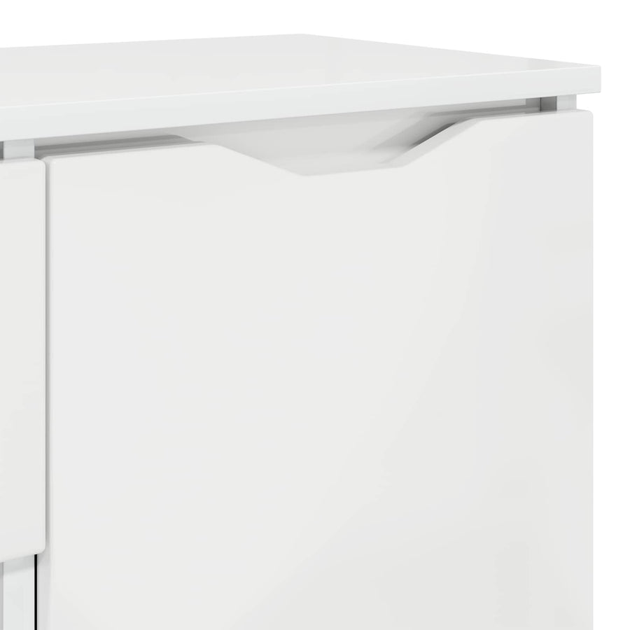 Sideboard High Gloss White 100 by 30 by 65.6 Engineered Wood