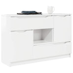 Sideboard High Gloss White 100 by 30 by 65.6 Engineered Wood