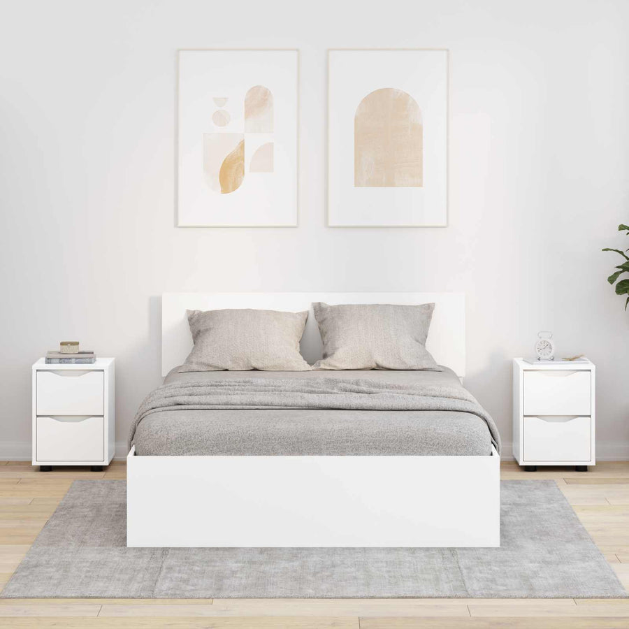 Bedside Tables 2 pcs White 30.5 x 30 x 43 cm Engineered Wood